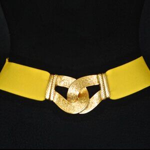 Gutos Vintage Yellow & Gold Stretch Belt - W. Germany